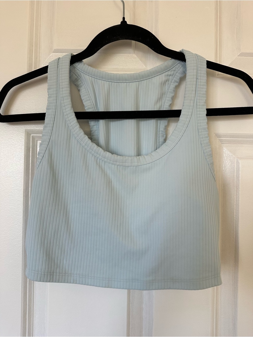 Target All In Motion Ribbed Light Blue Cropped Tank Top